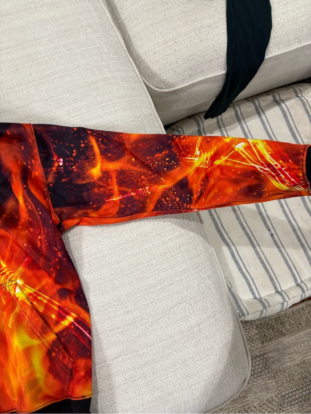 Kids' Flame-Print Zip Hoodie - Red/Black - Picture 4 of 5